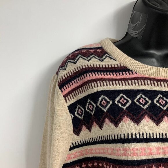 Barbour‎ Women's Birch Knit Fair Isle Crew Neck Wool Blend Sweater Size 14 NWT - Picture 4 of 14